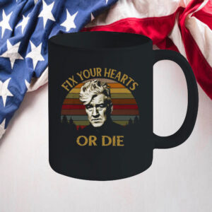 Retro Fix Your Hearts Or Die Unisex Mug, David Lynch Mug